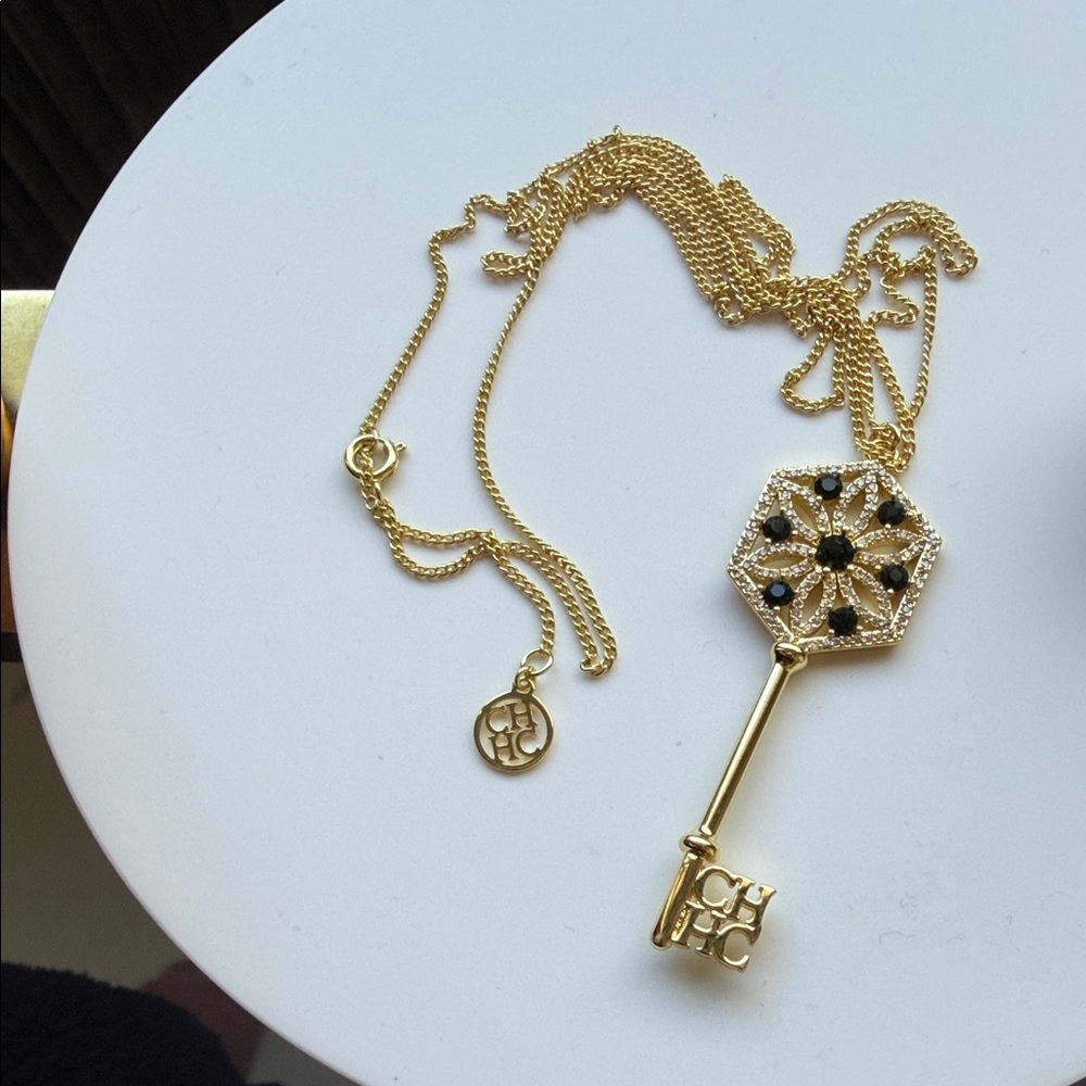 Carolina Herrera Gold Key Pendant Necklace